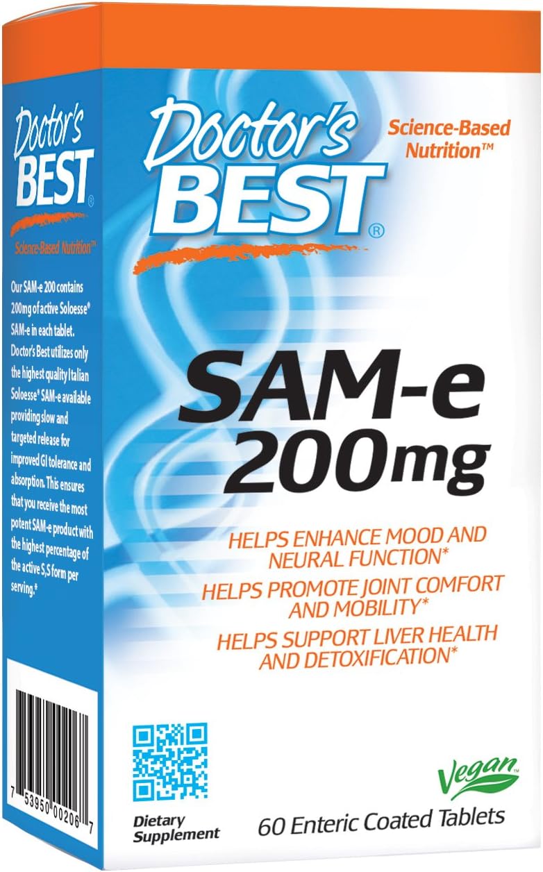 Doctor's Best Sam-E Tablets, 200 mg, 60 Count