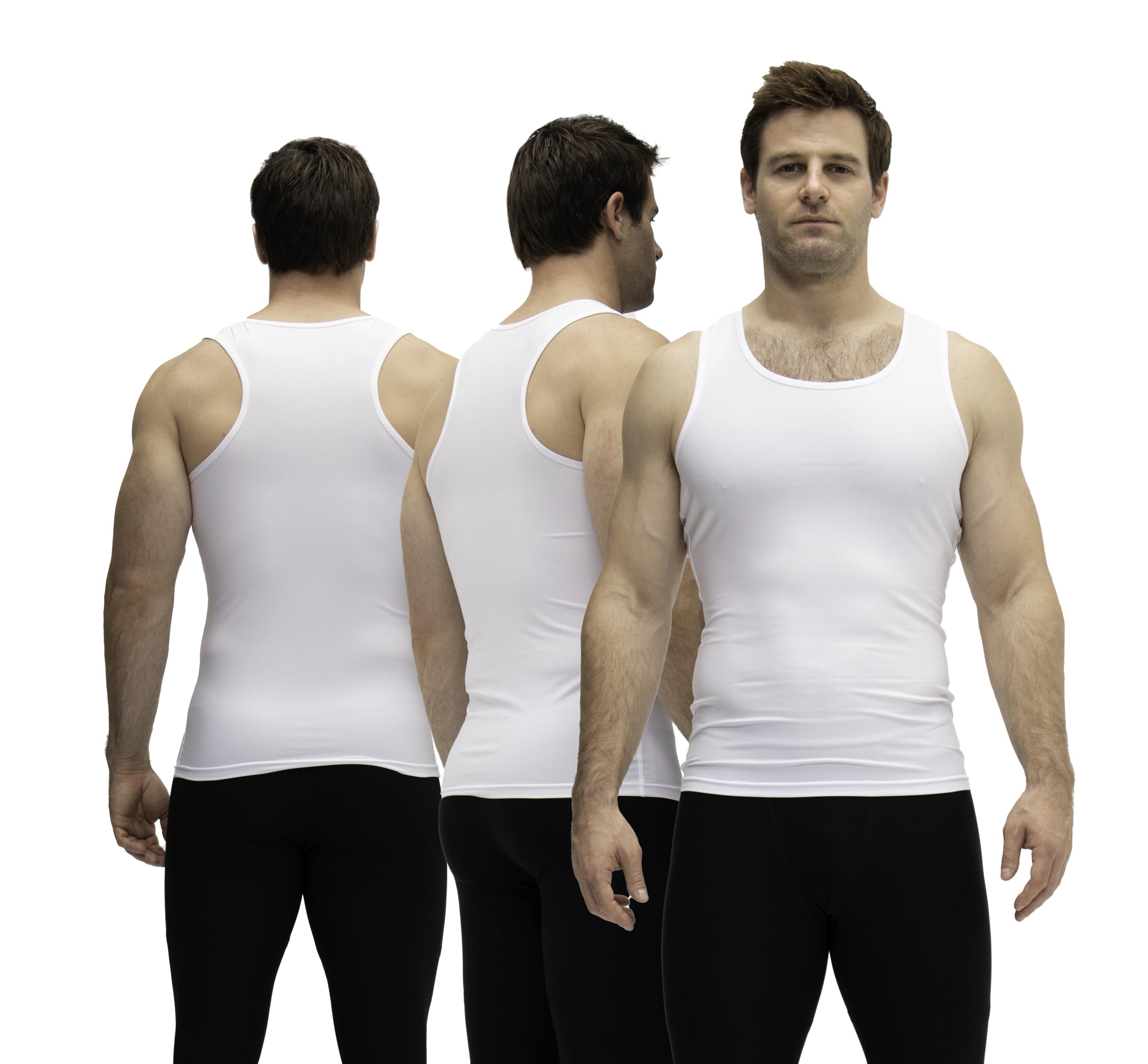 KISTA 3 Pack Men's Cool Dry Compression Sleeveless Tank Top, Sports Running Basketball Workout Base Layer