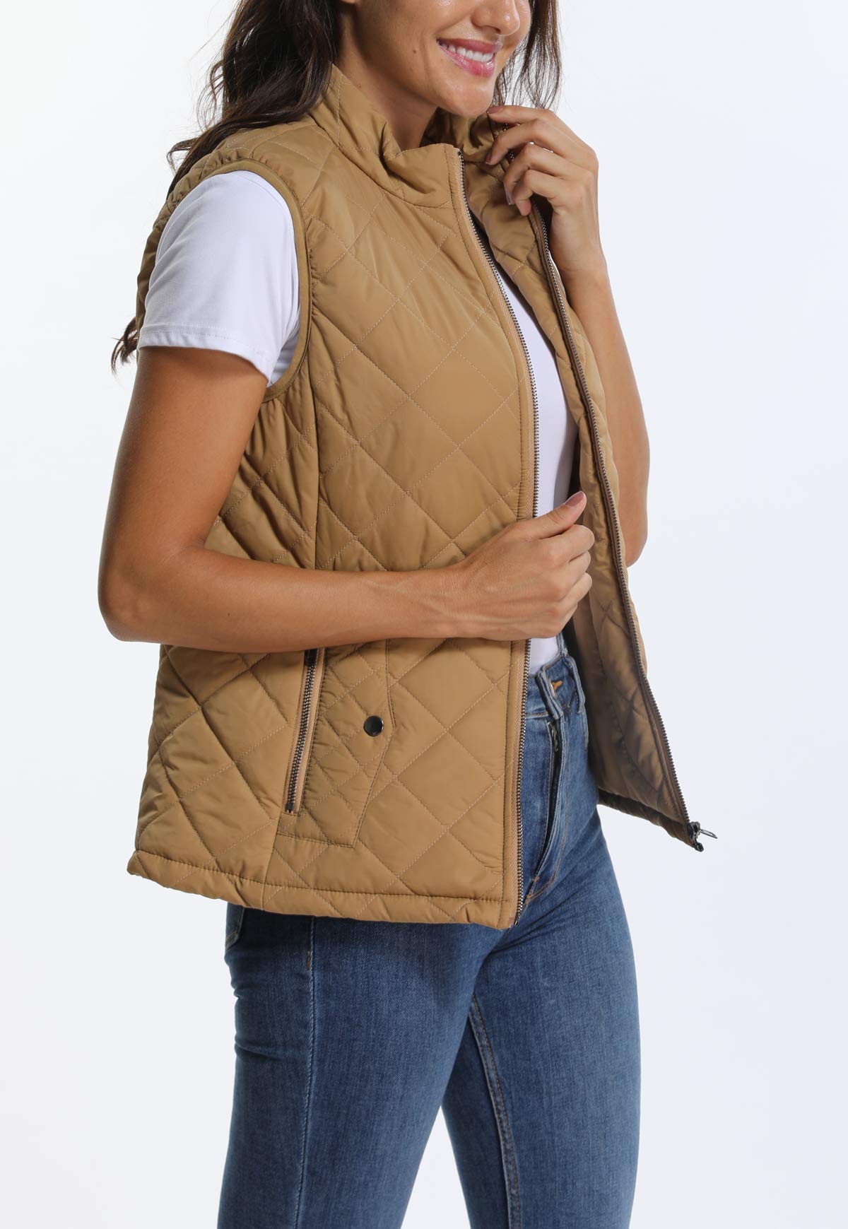 MISS MOLY Doudoune sans Manche Gilet Ultra Légère Veste Manteau Parka Blouson Zippée Hiver pour Femme