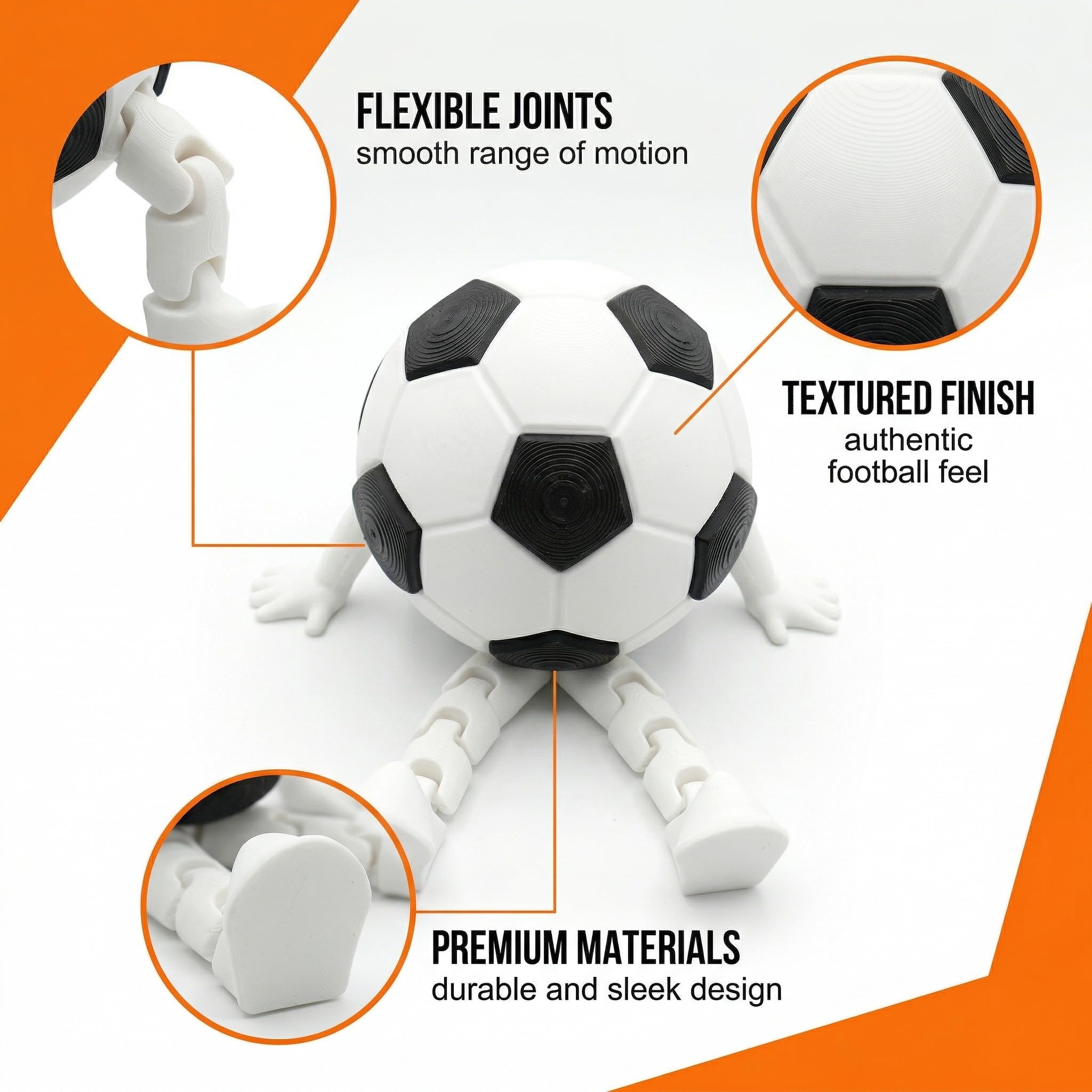 Collection de figurines de ballon de football, ornements de sport miniatures, Souvenirs de la Coupe du monde de football 2026, avec pieds articulés, mini décoration de bureau pour la maison, le bureau