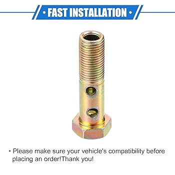 X AUTOHAUX 2 Set M10x1.0 Metric Thread Single Banjo Bolt