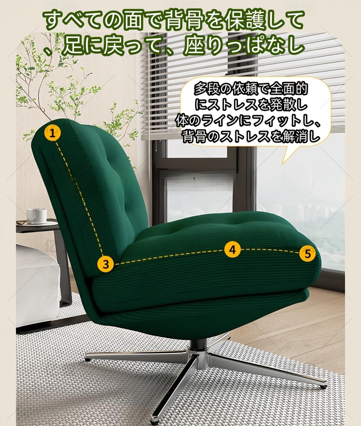 Amazon.co.jp: WQNBアームレス オフィスチェア コンピューター タスク