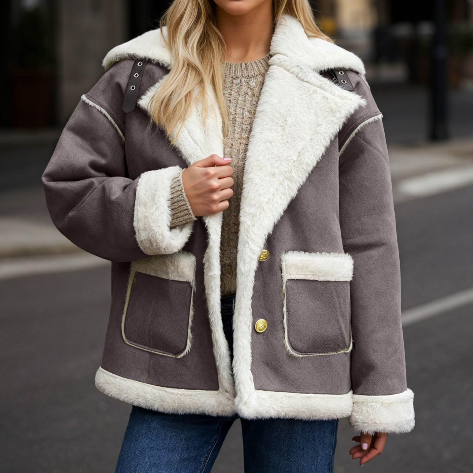 Generisch Cappotto invernale 2026 con fodera in pile, isolante, pesante e caldo, a maniche lunghe, per attività all'aperto in condizioni climatiche fredde, abbigliamento quotidiano