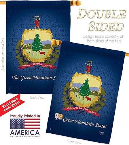 Miniatura 3 de Breeze Decor HG108134 Vermont Americana States Impressions - Casa vertical decorativa para jardín de 28 x 40 pulgadas, 13 pulgadas, 18.5 pulgadas,