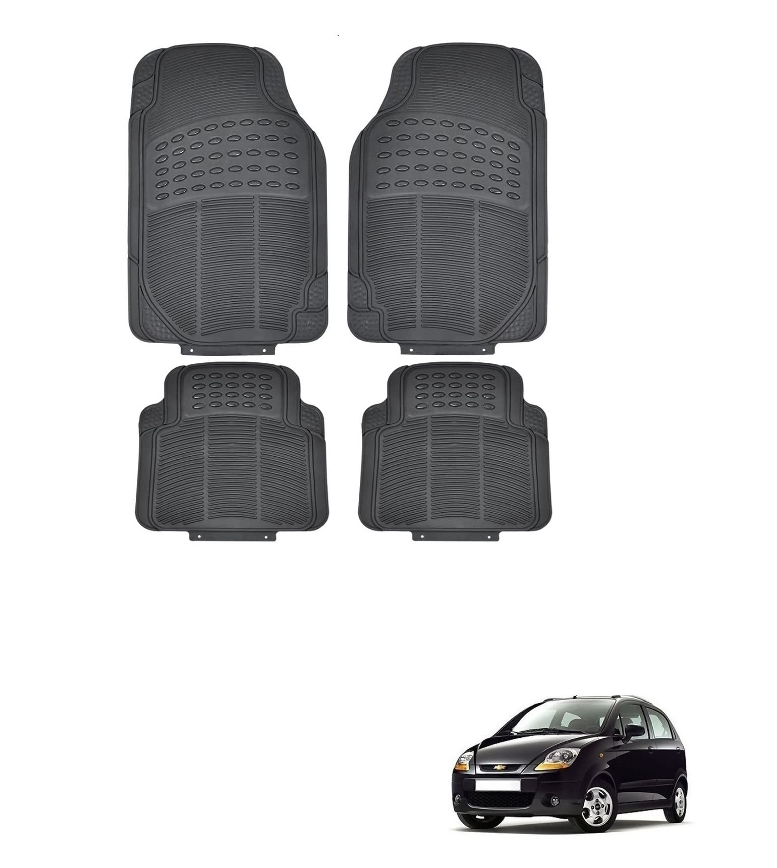 Kozdiko Car Simple Rubber Black Floor Mat Set of 4 Pcs for Chevrolet Spark-picture-28