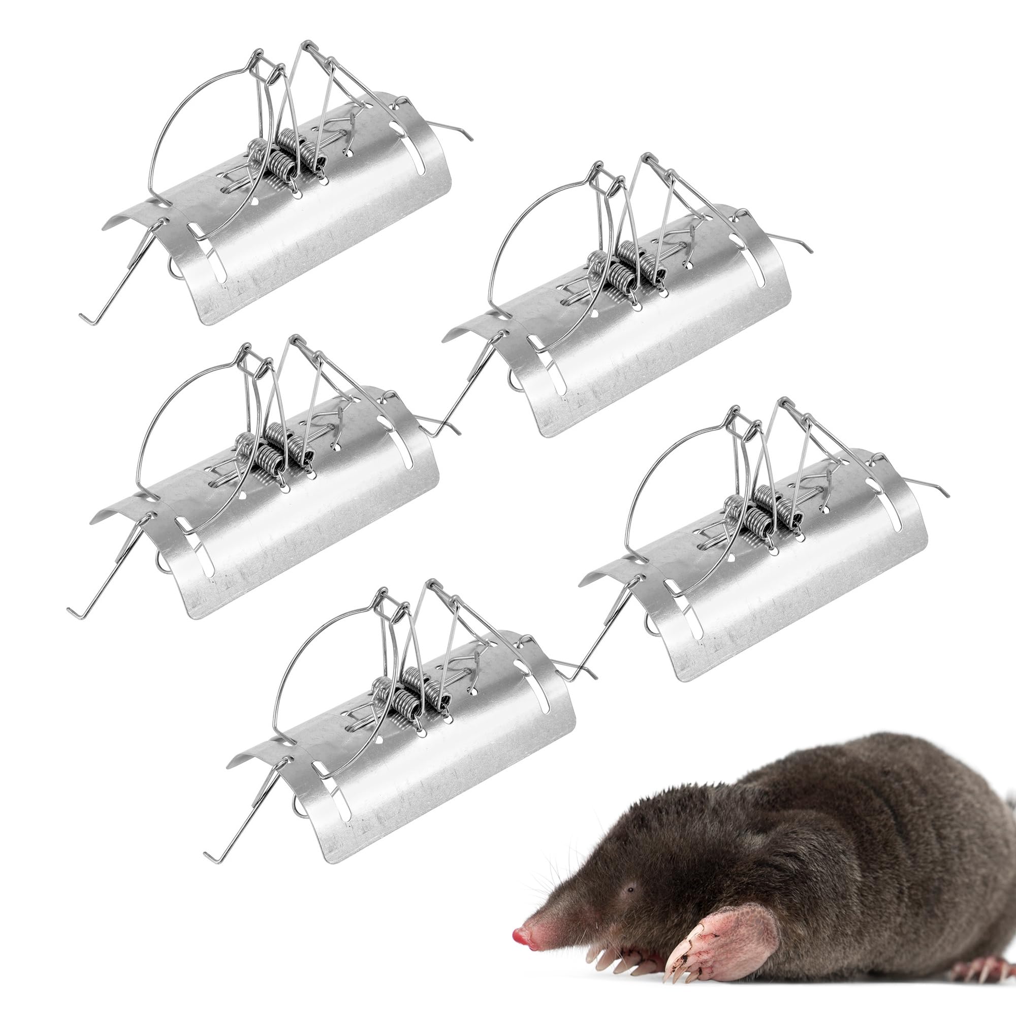 Sponsored Ad – Tunnel Mole Trap Reusable Mole Traps, Rust-Free Garden Protection Humane Vole & Mole Killer, Powerful Mole Deterrent | Large, Pack of 5