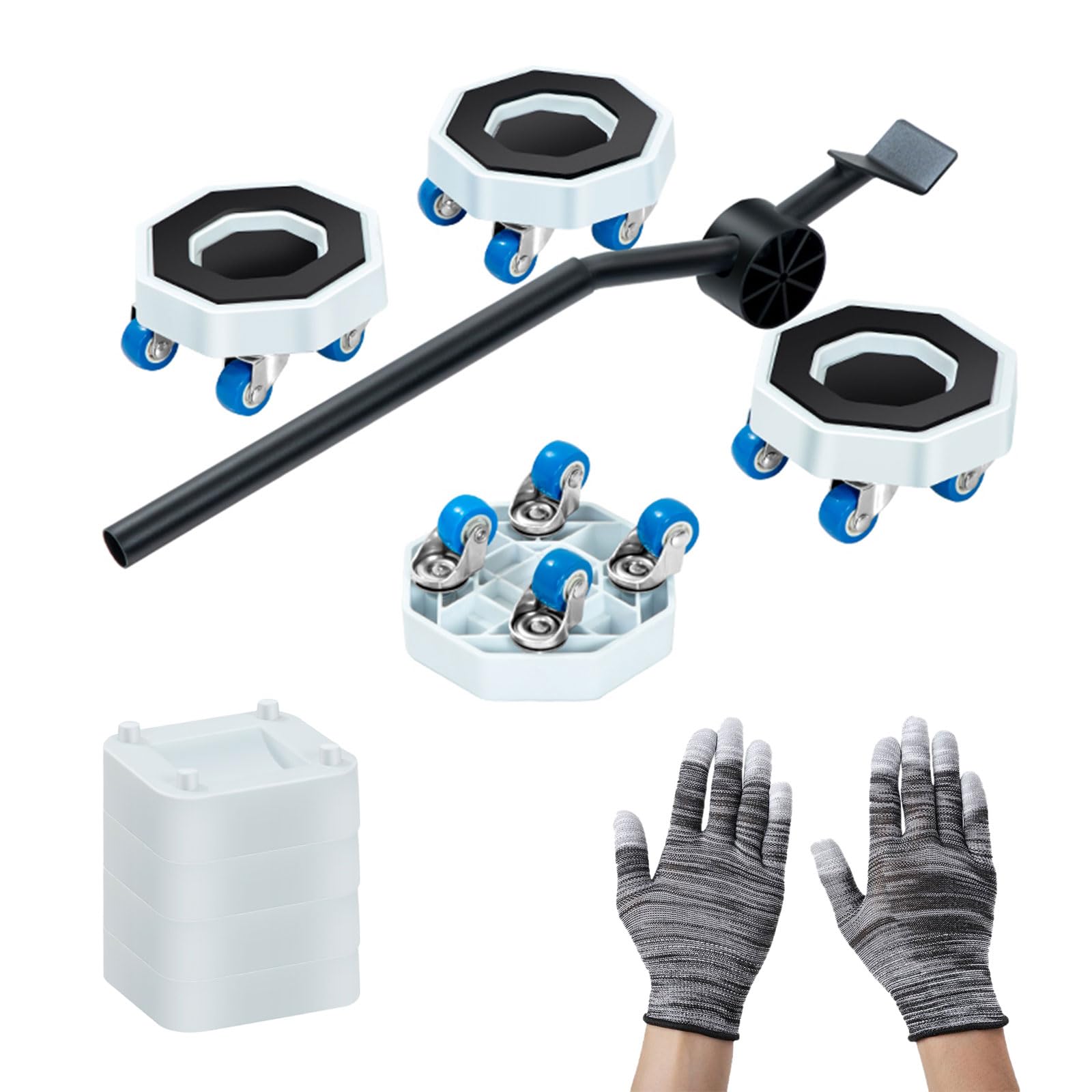Kit de desplazamiento con ruedas para muebles y elevadores para muebles pesados – Patin deslizante para muebles pesados con elevador de muebles, elevador de puerta y herramientas de