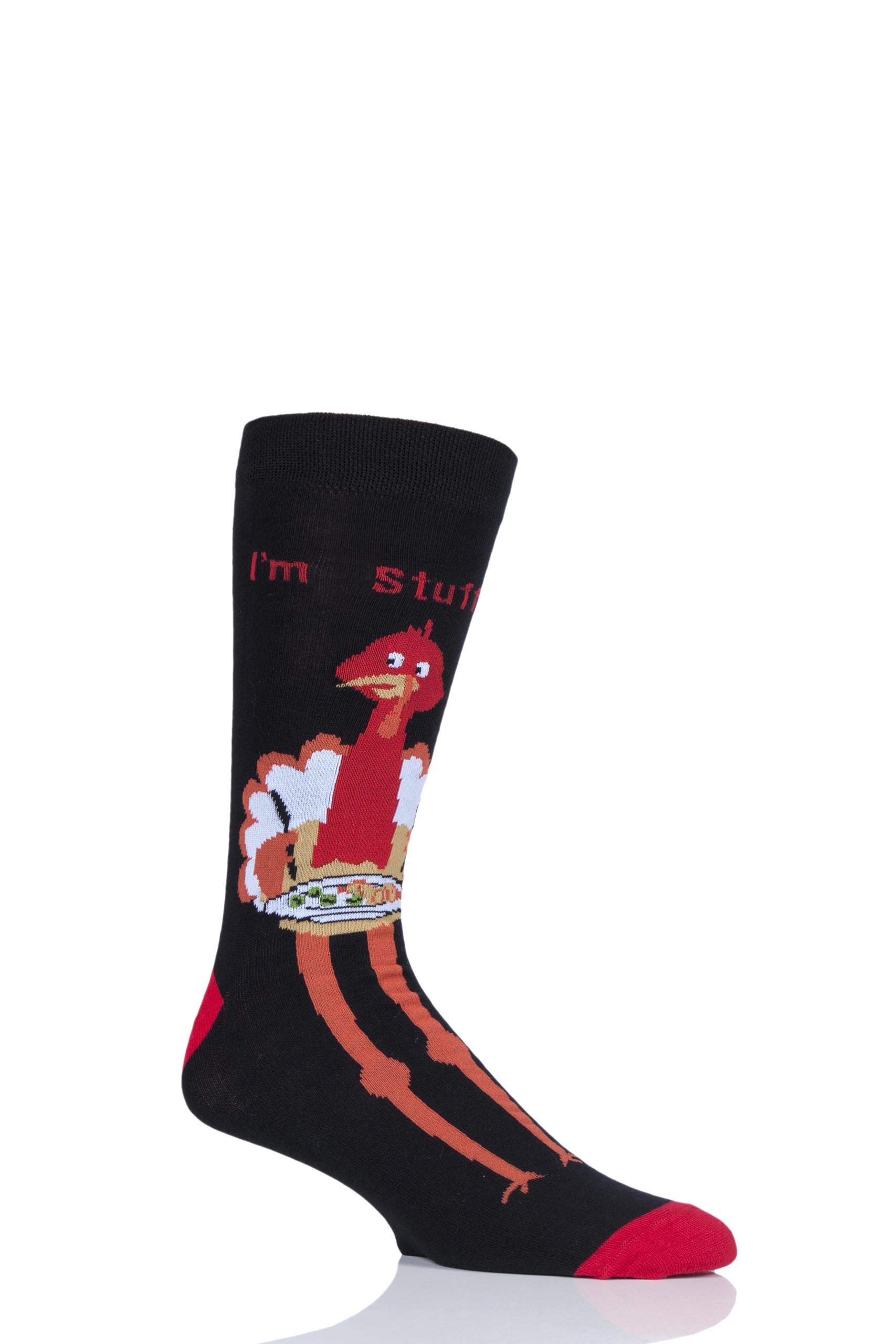 SockShop Lazy Panda Bamboo Christmas Socks Pack of 1, Turkey Dinner (4-8)