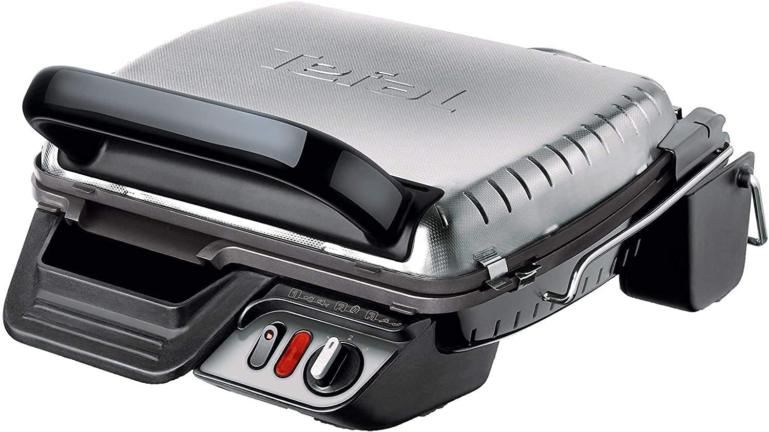 Tefal Griglia a contatto 3 in 1 con funzione di copertura e vassoio di raccolta, doppia superficie di cottura, apribile come barbecue da tavolo/barbecue, termostato regolabile, rivestimento Tefal Griglia a contatto 3 in 1 con funzione di copertura e vassoio di raccolta, doppia superficie di cottura, apribile come barbecue da tavolo/barbecue, termostato regolabile, rivestimento