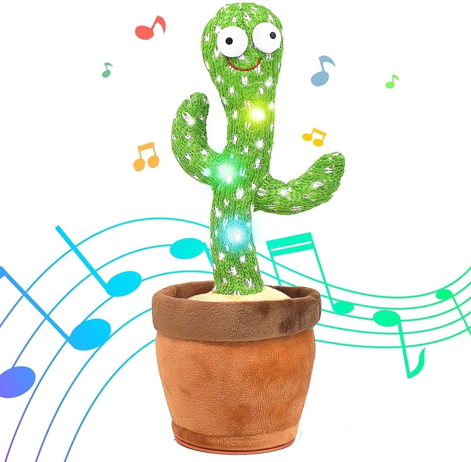 Jack Royal Cactus Dancing Talking Toy Plush Toy Wriggle & Singing Recording Repeat What You Say Funny Education Toys for Babies Children Playing Home Decoration