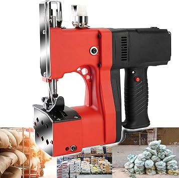 Portable Bag Closer Machine,Portable Bag Closer Machine for Woven Paper Bag,Packing Machine,2sec/Bag,Copper Core Motor,Automatic Thread Cutting ,Red