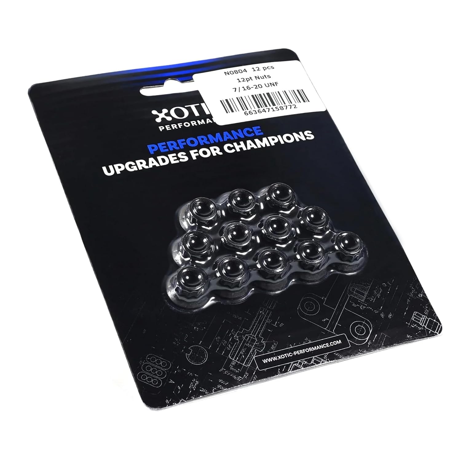 12 Point Nut 7/16″-20 UNF Torx Style Set of 12 | Xotic Performance™ N0804