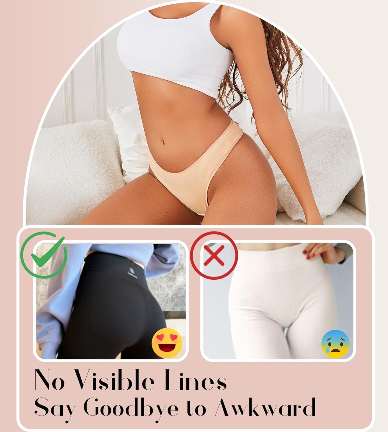 CUTE BYTE Cotton Thongs for Women Sexy Womens Underwear Breathable Stretch Low Rise Ladies Panties 6 Pack XS-XL - Image 4