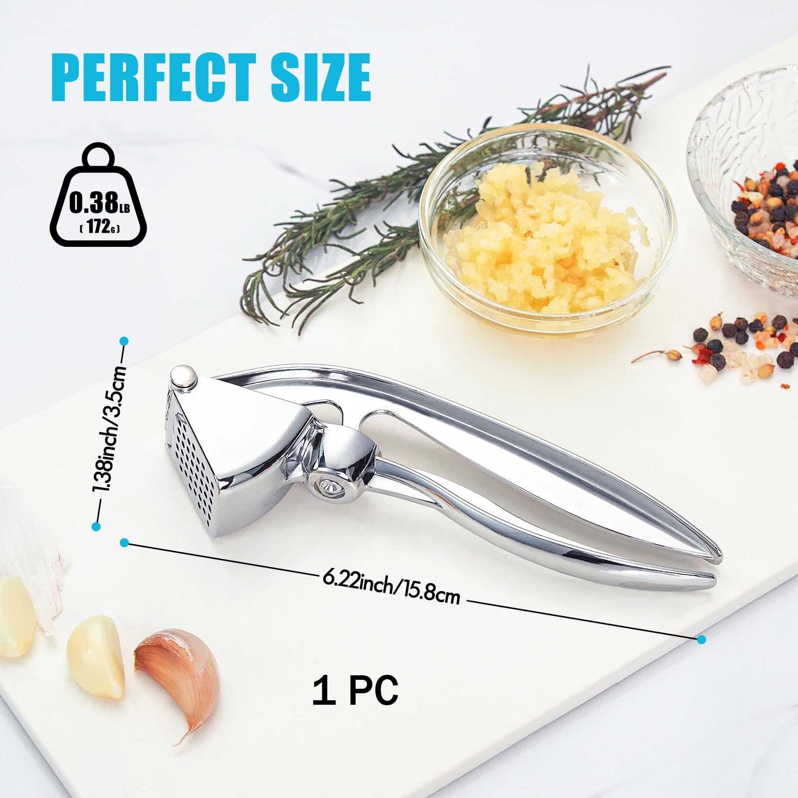 presse-ail, acier inoxydable & presse-ail, presse à ail inoxydable pour cuisine et résistant au lave-vaisselle