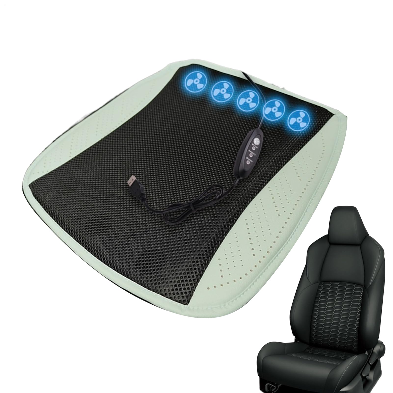 Cuscino Auto Leggero Multifunzionale Ergonomico Traspirante | Cuscino Traspirante con Ventilatore Leggero Multifunzionale Antiscivolo Per Auto Camion Guida Viaggio Casa Cuscino