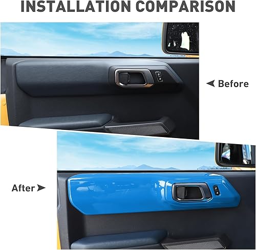 Miniatura 9 de HTHE Cubierta interior para manija de agarre interior para Ford Bronco, cubierta de panel de manija de agarre interior compatible con Ford Bronco