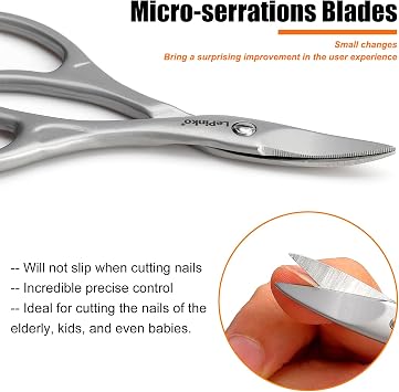Professional Heavy Duty Nail Scissors, Micro-serrations Blades
