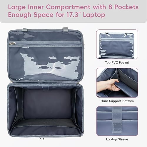 Miniatura 5 de Bolsa de mano con ruedas para profesores 2025 con organizador de archivos de acordeón