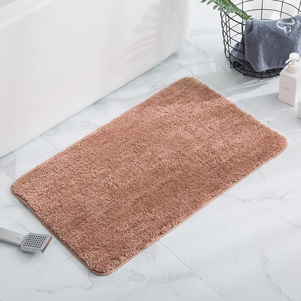 Tappeto da bagno in morbida microfibra, super assorbente e ad asciugatura rapida, antiscivolo, da esterno, per doccia, colore: cachi, 50 x 80 cm