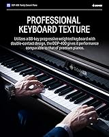 Vista 4 de Donner DDP-400 - Piano digital con teclado progresivo ponderado de 88 teclas, teclado de piano vertical premium para profesionales, paquete