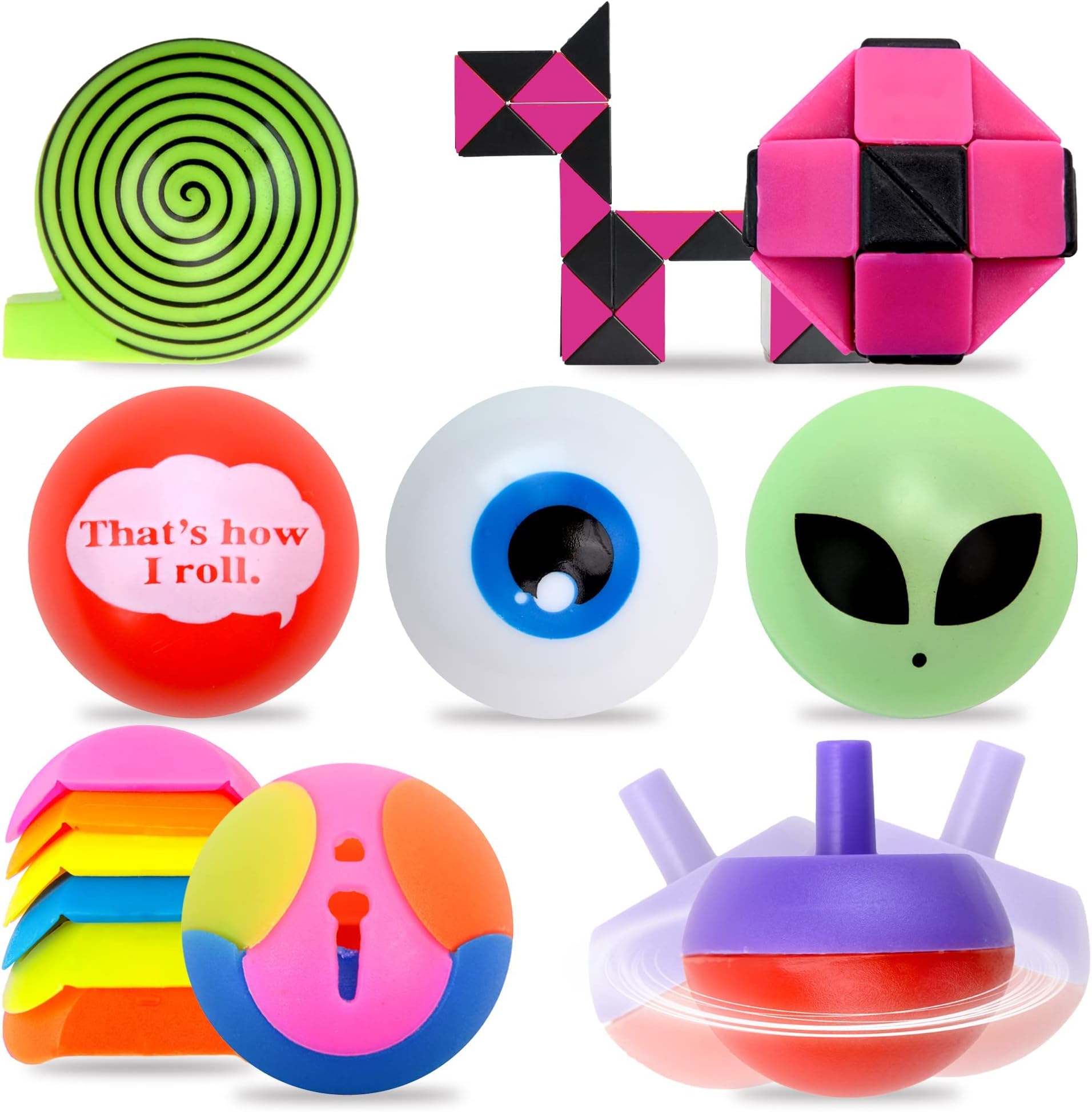 Bulk Toys - 1.38 Inch Mini Toys - 30 Pcs Prizes for Kids - Party Favors for Kids - Birthday Favors Tiny Kid Gifts - Pinata Stuffers Goody Bag Stuffers Easter Egg Fillers - Vending Machine Toys