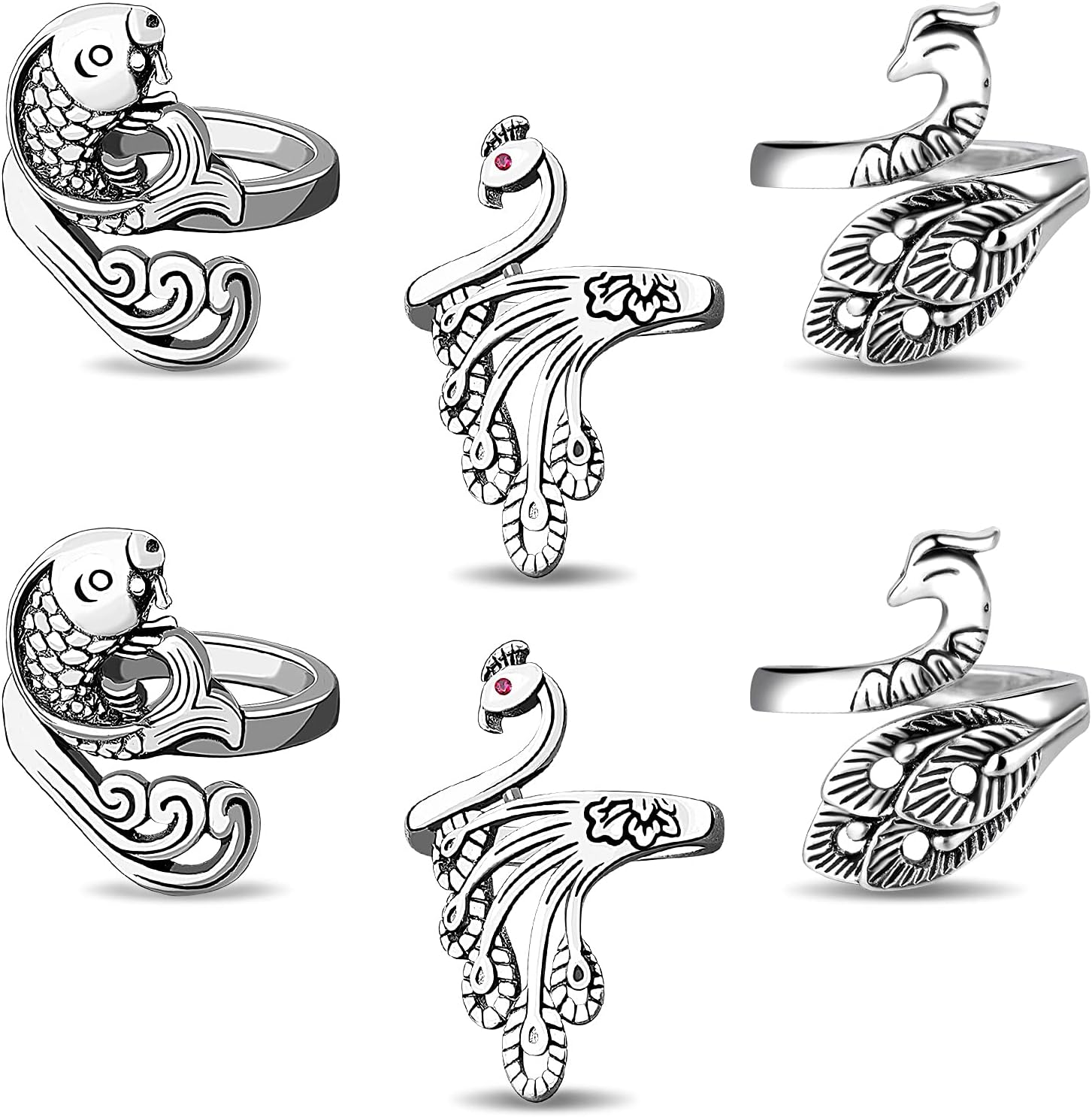 6 Pieces Yarn Ring for Crocheting Adjustable Knitting Loop Accessories Yarn Guide Finger Holder Thimble Crochet Rings for DIY Crafts