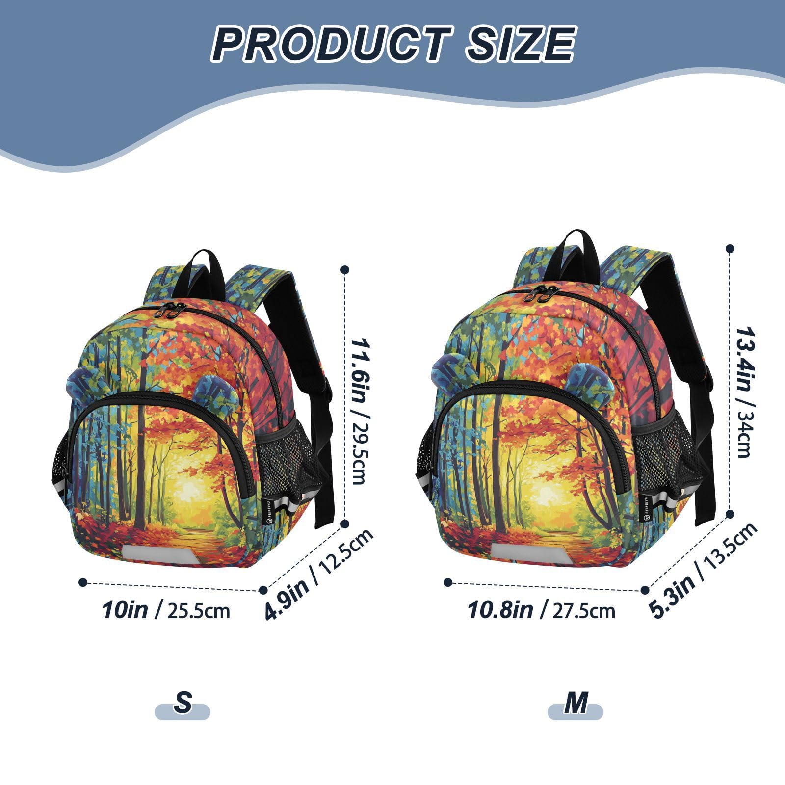 Watercolor Colorful Trees Toddler Harness Backpack for Boys Girls 3-6 Years Kids Backpack with Anti Lost Safety Leash Baby Harness Bookbag for Walking Travel Preschool