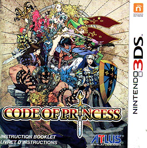 Code of Princess 3DS Instruction Booklet (Nintendo 3DS Manual ONLY - NO GAME) Pamphlet - NO GAME INCLUDED