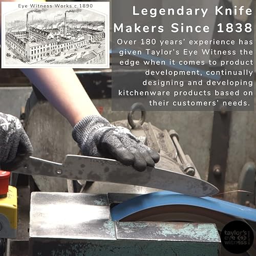 Miniatura 7 de Taylors Eye Witness Juego de cuchillos y tenedores para carne, hoja clásica de acero inoxidable mate de 7.9 in8 pulgadas. Tenedor fuerte y elegante