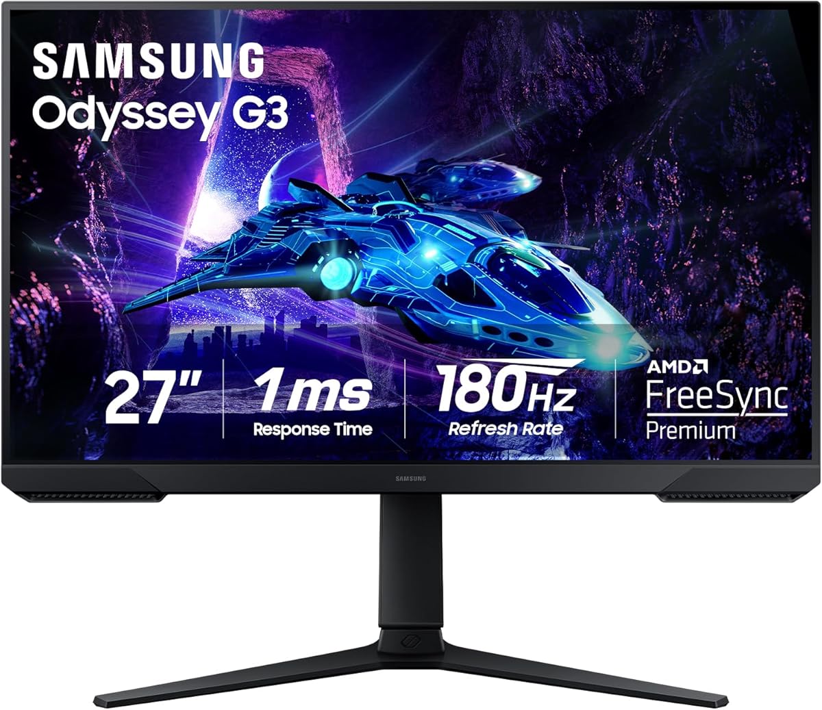 Samsung 27-Inch Odyssey G3 (G30D) Series FHD Gaming Monitor, 1ms, 180Hz, AMD FreeSync, Adjustable Stand, Black Equalizer, Virtual Aim Point, Eye Saver Mode, Flicker-Free, LS27DG302ENXZA : Electronics