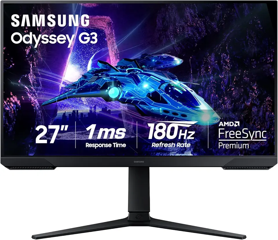 SAMSUNG Monitor para jogos Odyssey G3 (G30D) Series FHD de 27 polegadas, 1ms, 180Hz, AMD FreeSync, suporte ajustável, equalizador preto, ponto de mira virtual, modo protetor de olhos, sem cintilação,