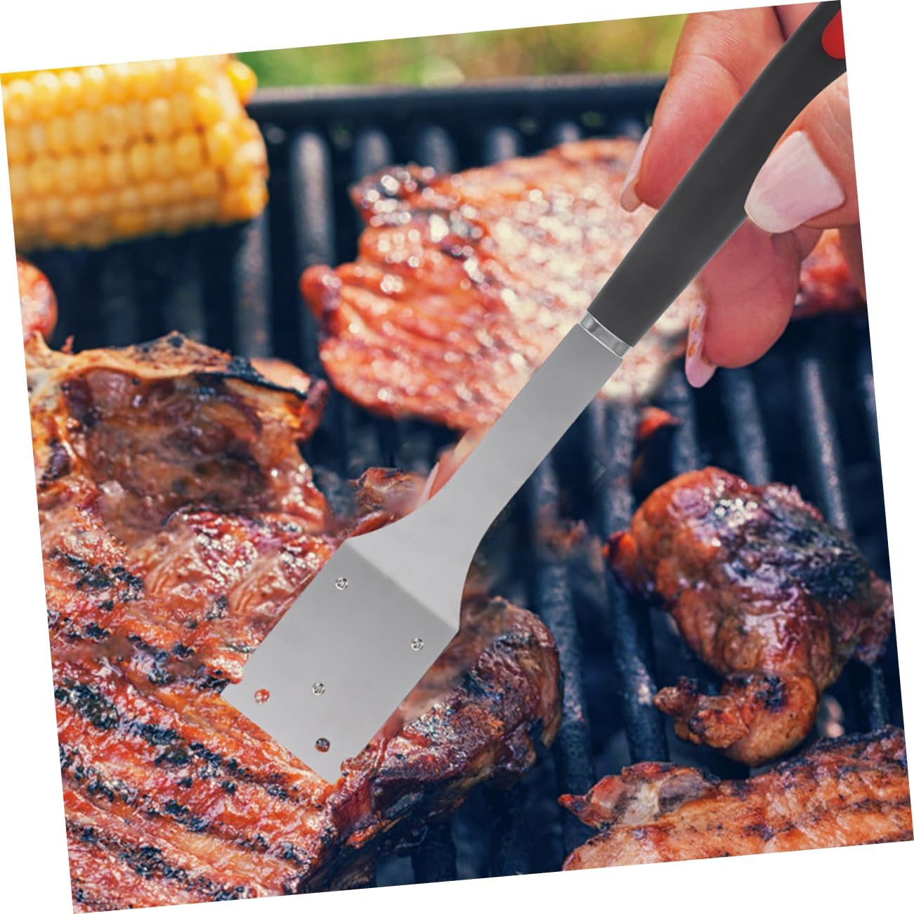 2pcs Barbecue Grill Rack Brush Stainless Steel PP Black image 4
