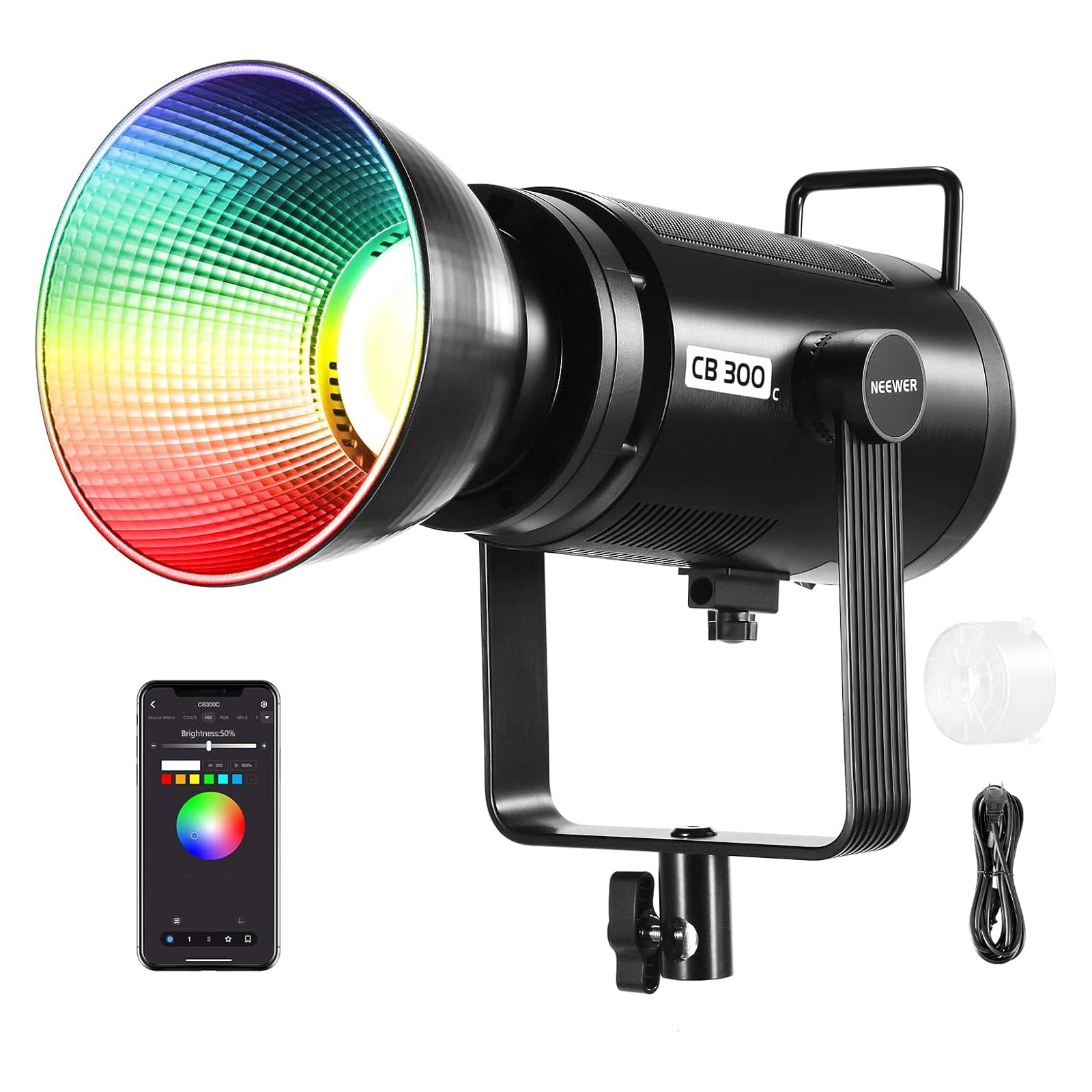 Amazon | NEEWER CB300C 300W RGB LED撮影用ライト COBビデオ
