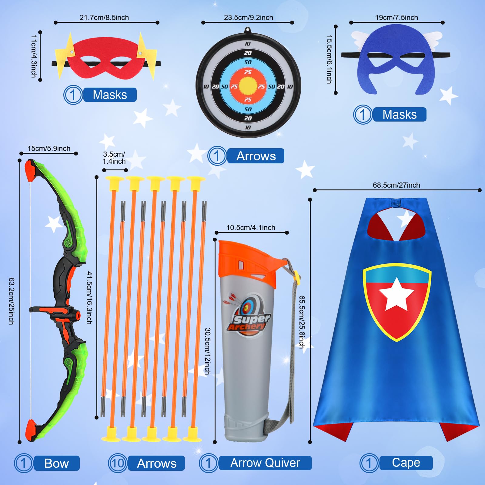 Amazon.co.jp: VGOFUN 子供用弓矢セット LEDライトアップアーチェリー