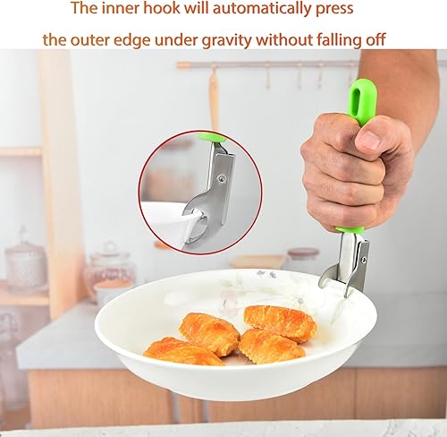 Miniatura 7 de Clip anti escaldaduras de cocina, tazón de acero inoxidable y clip de placa clip de placa anti escaldaduras, adecuado para hornos de microondas,