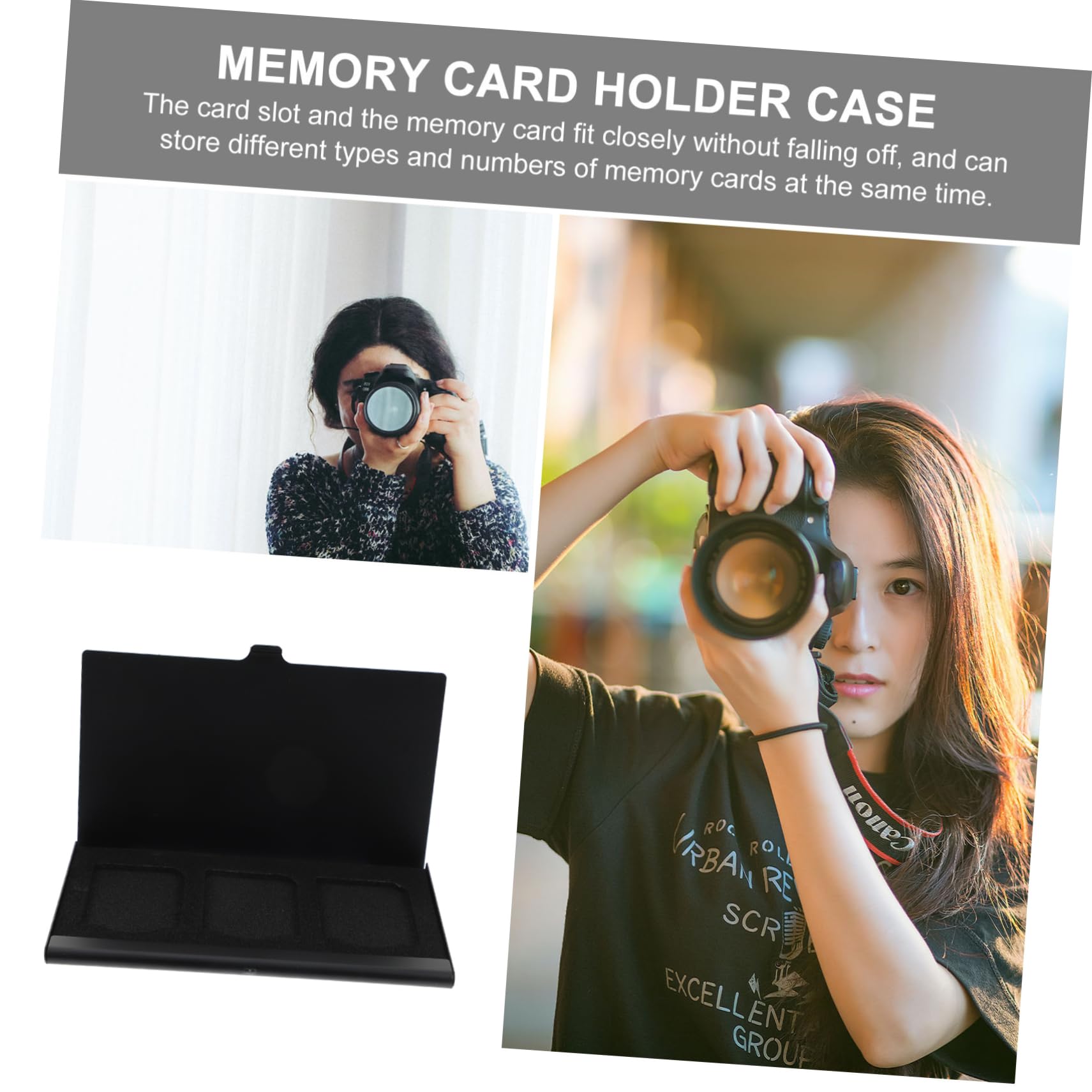 SEWACC 2pcs Storage Case Portable Memory Card Holder for Safe Photography Supply Water-Resistant Organizer for and Convenient Design