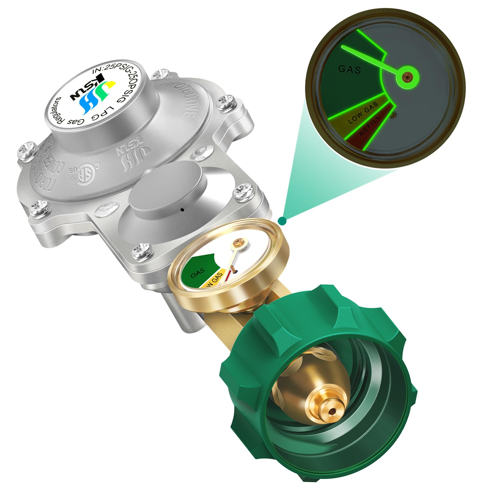 Amazon.com: GGC 2 Stage Propane Regulator with Gauge, 3/8