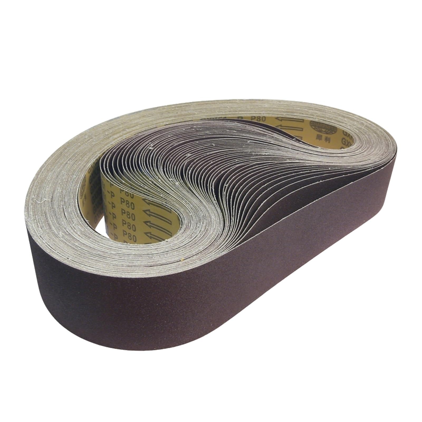 Nastri abrasivi da 20 pezzi/pacco 1220 x 75 mm P60 P80 P120 for la molatura di metalli morbidi in legno(P120 x 20 pcs)