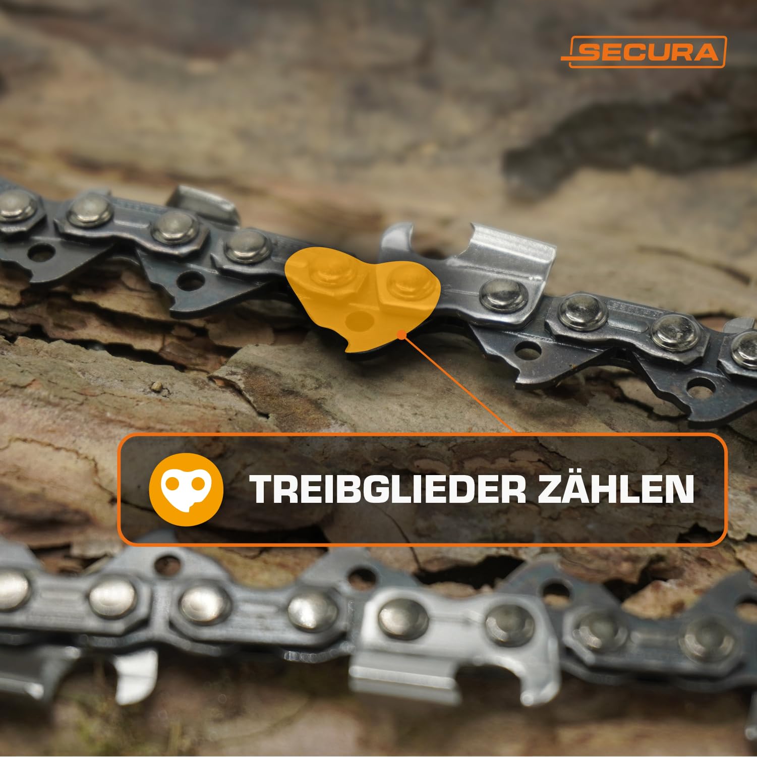 4x Sägekette Halbmeißel + Führungsschiene 35 cm | 3/8LP-1,3-50 | Kompatibel mit Stihl MS170 MS180 017 018 | Motorsägen Ersatzkette Set | SECURA