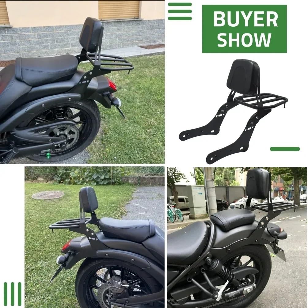 drążek Sissy z bagażnikiem Pasuje do Kawasaki Vulcan S 650 2015-2025 tylny bagażnik motocyklowy bagażnik pasażera oparcie Sissy Bar