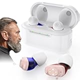 Rechargeable Hearing Aids for Seniors - 16-Channels & 4 Modes OTC Hearing Aid with Noise Cancelling, Comfort Invisible In-Ear Device with Charging Case