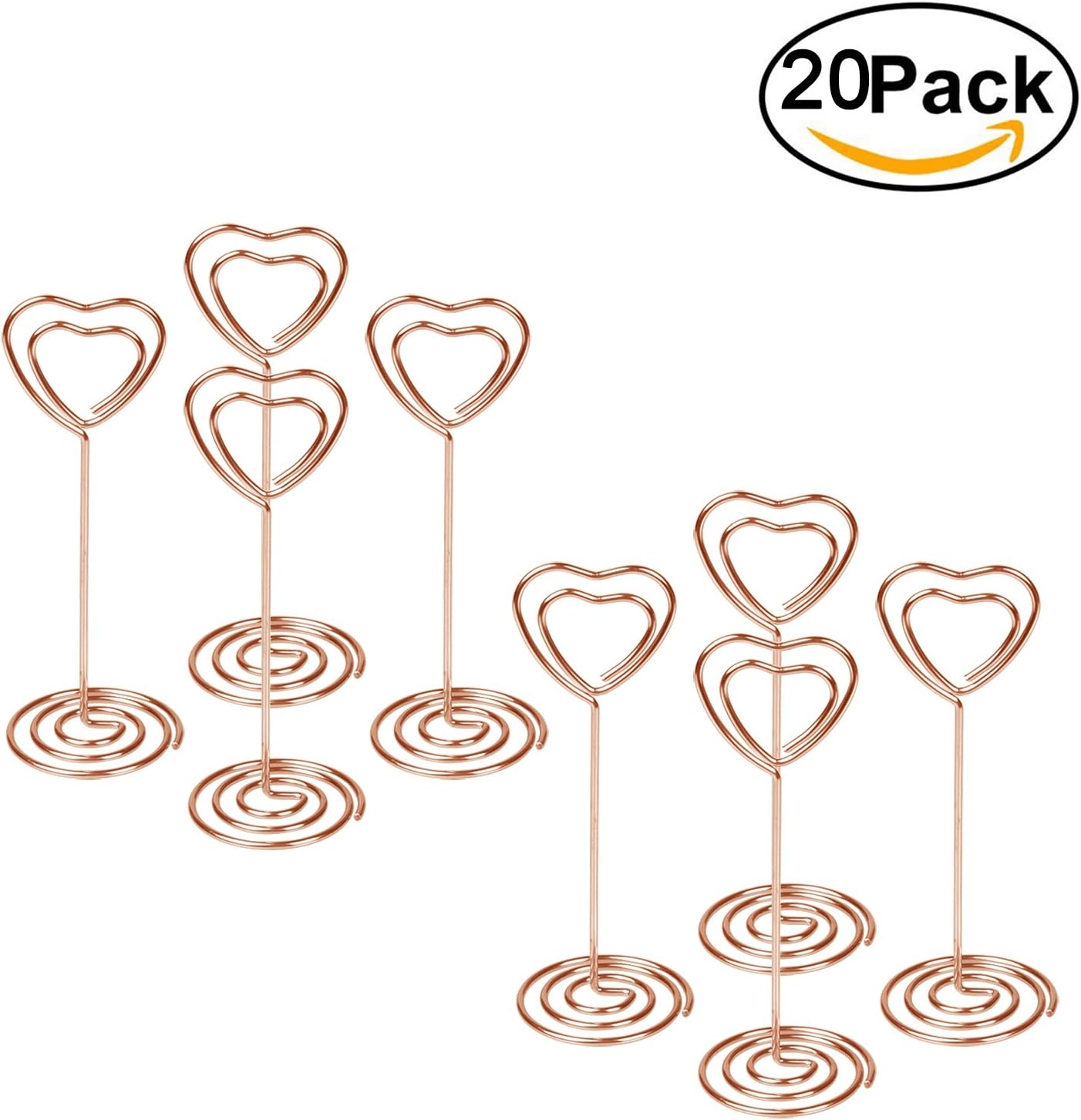 Starepe 20pcs Memo Holder Clips Small Picture Holder for Card Paper Note Clip - Ideal for Student Memorandum - Rose Gold