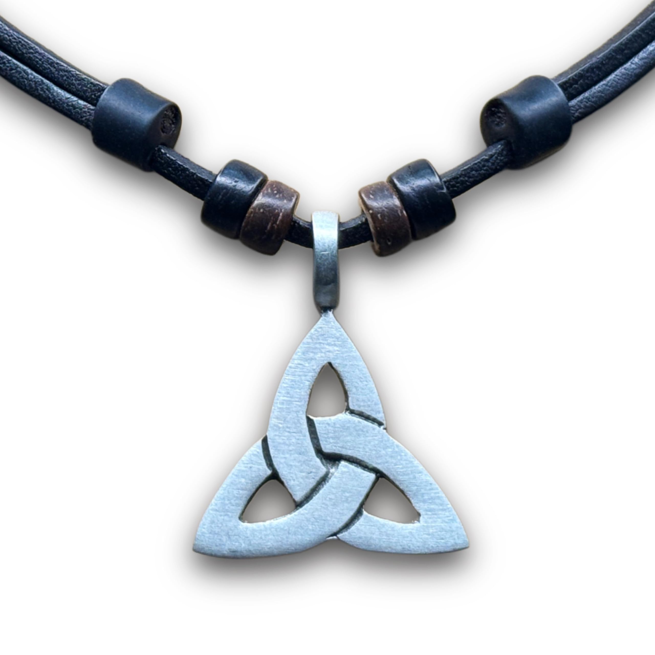 HANA LIMA Lederkette Keltenschmuck Keltischer Knoten Halskette Herren Damen Metallanhänger