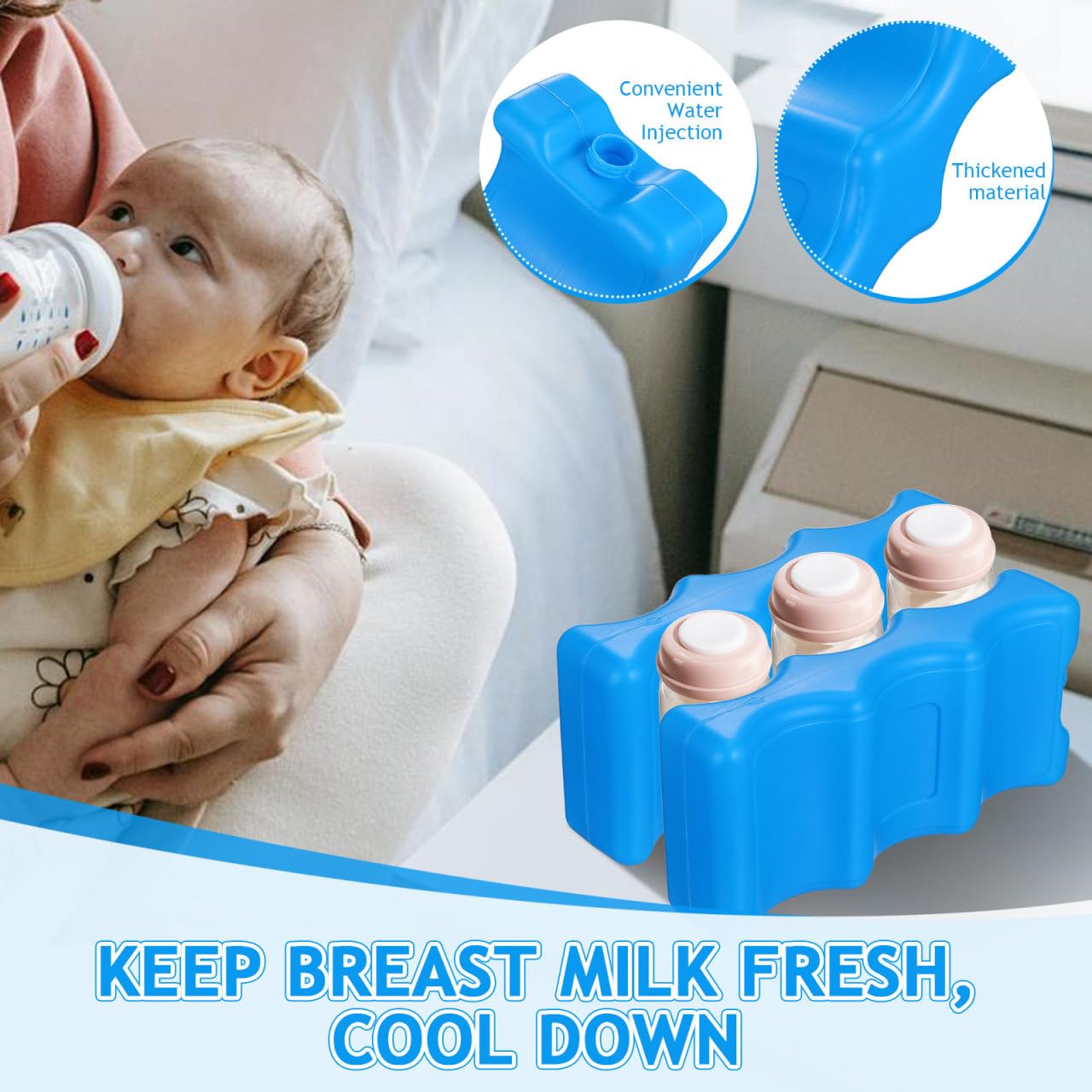 Abaodam 4pcs Breast Milk Ice Packs Lightweight Design for Breastfeeding Moms Keeps Milk Fresh for Hours Coolers Lunch Bags and Transport - Image 4