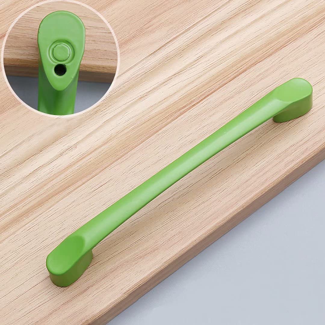 10 Stück Einfache Aluminiumlegierung Griff Küchenschrank Schuh Kleiderschrank Tür Schubladenknöpfe Möbelgriff Hardware Schrankgriffe (Grüner Lochabstand 128 mm)