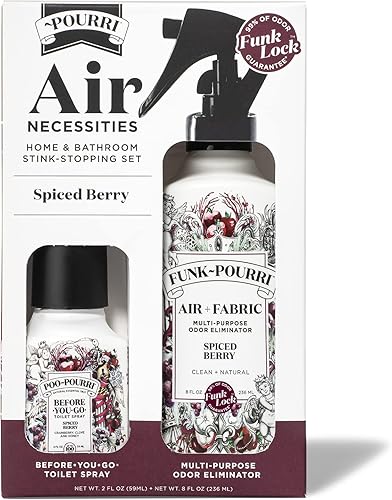 Poo-Pourri Air Necessities Home & Bathroom Stink Stopping Set, Before-You-Go - Espray para inodoro de 2 onzas + FunkPourri 8 onzas eliminador de