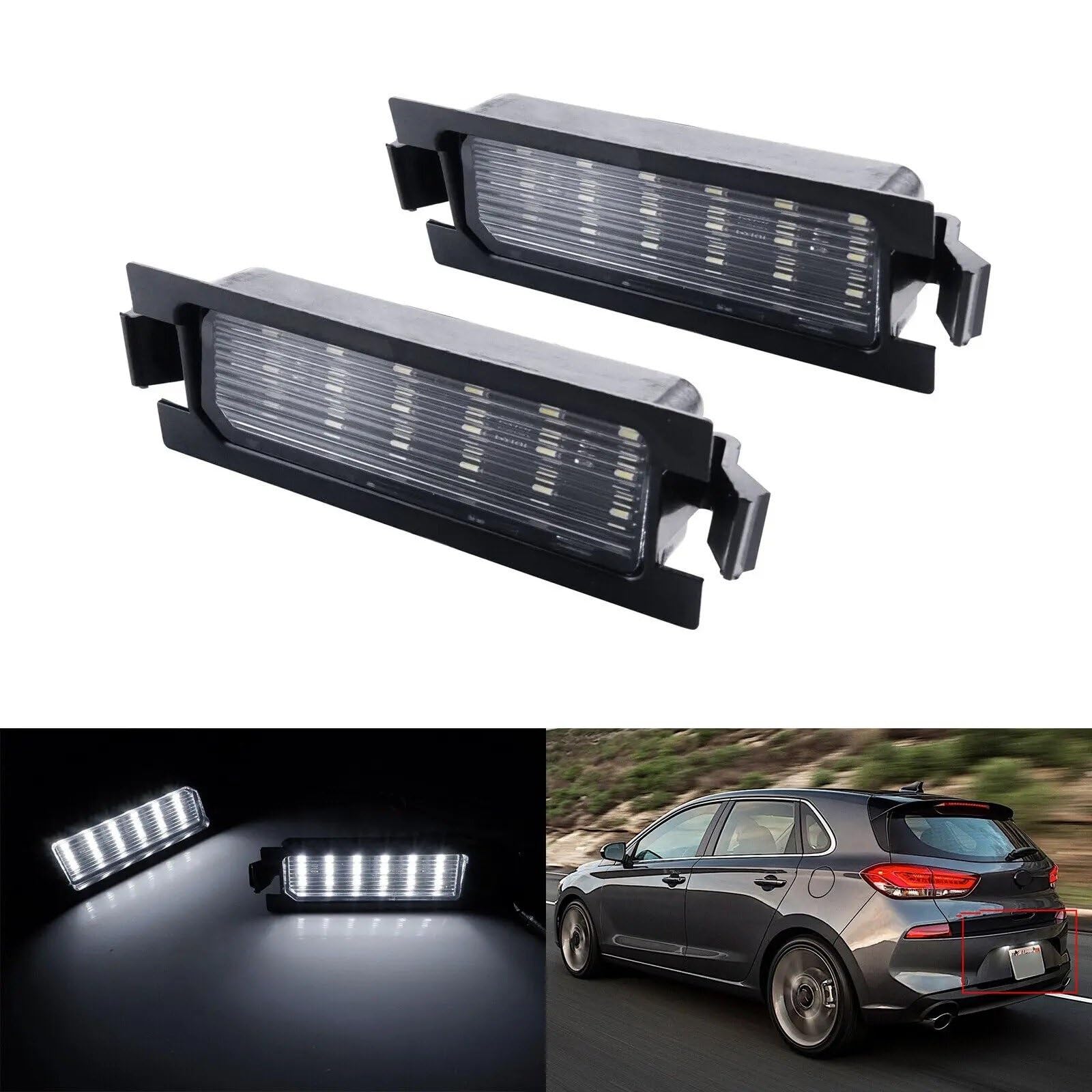 Luces Matrícula Coche Para Hyundai Para Accent RB Para I30 Para Elantra GD Para Kia 2012 2013 2014 2015 2016 2017 2 Luces LED Para Matrícula