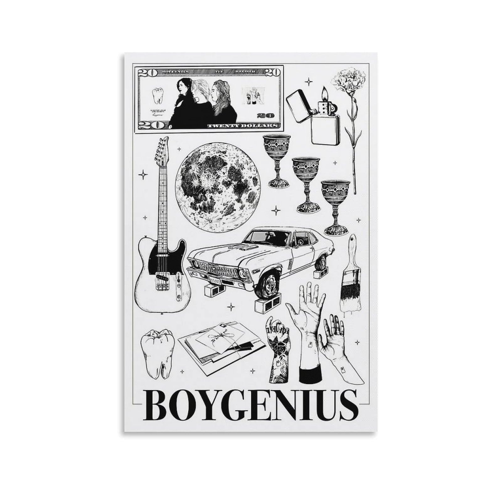 Boygenius Canvas Poster Wall Decorative Art Painting Living Room Bedroom Decoration Gift Unframe-style12x18inch(30x45cm)