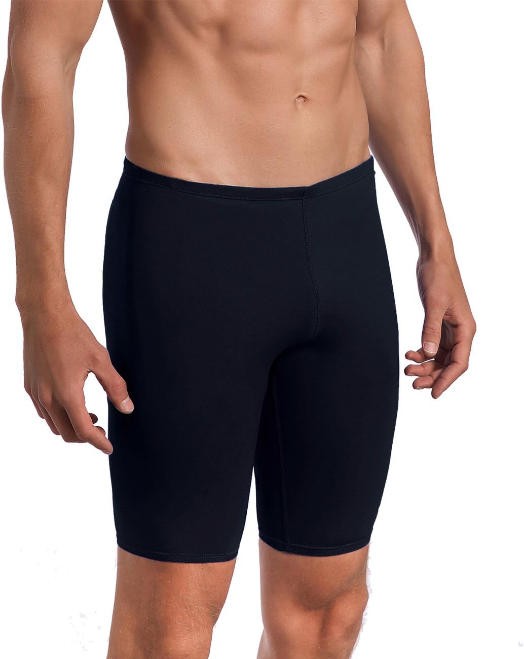 Jammer Mens Swimwear Comfortable Polyester Fabric for Competition Exercise Training (38, Black)