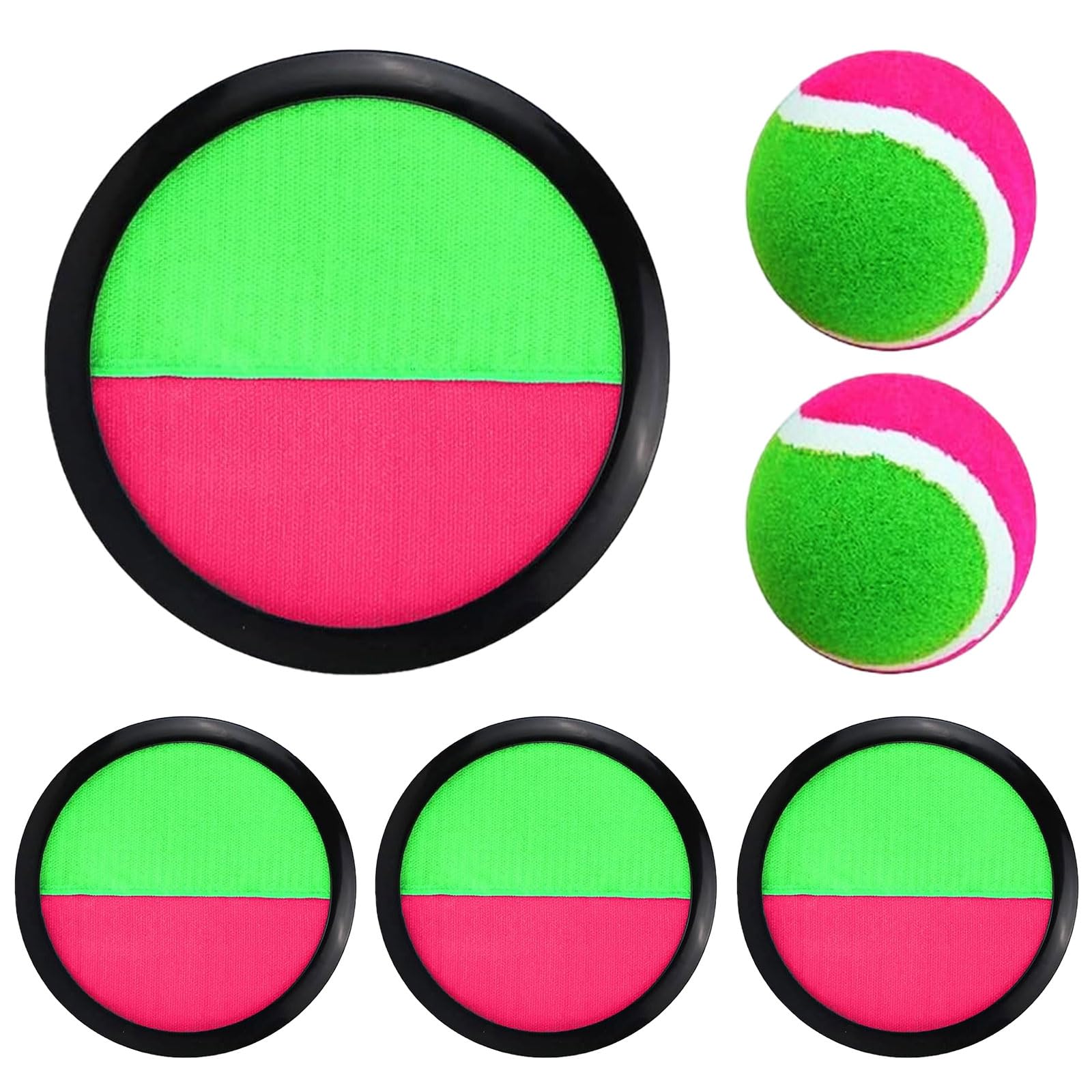 Jeu Catch Ball Raquettes Scratch – 4 Pagaies, 2 Balles – Etanche, Plage, Jardin, Piscine – Enfants 3-12 Ans, Sac Transport Inclus